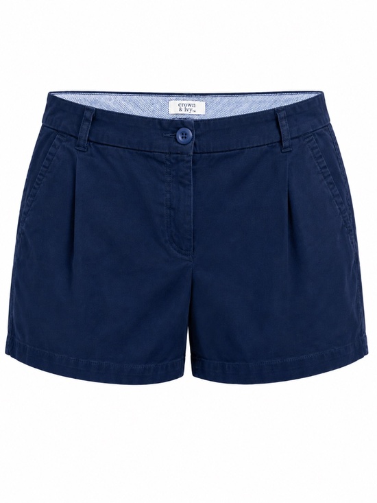 crown & ivy Pants - Crown & Ivy Caroline Navy Chino Shorts Women Size 8 Preppy Classic